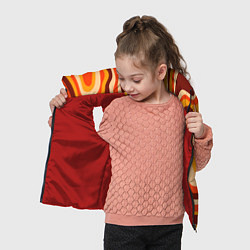 Детский жилет Ретро текстура линий, цвет: 3D-красный — фото 2