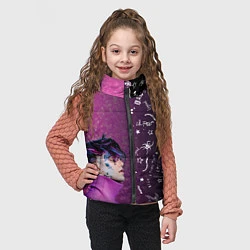 Детский жилет Лил Пип тату фиолетовый, цвет: 3D-светло-серый — фото 2