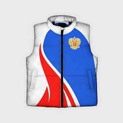 Детский жилет Герб РФ - white sport, цвет: 3D-черный
