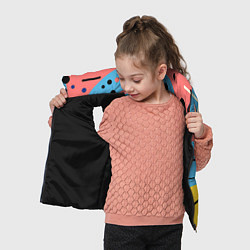 Детский жилет Абстракция с черными пятнами на разноцветном фоне, цвет: 3D-черный — фото 2