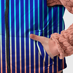 Детский жилет Полосатый синий градиент, цвет: 3D-черный — фото 2