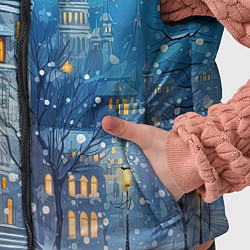 Детский жилет Новогоднее настроение город, цвет: 3D-черный — фото 2