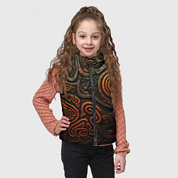 Детский жилет Асимметричный паттерн в викингском стиле, цвет: 3D-светло-серый — фото 2