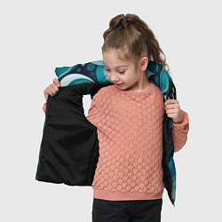 Детский жилет Бирюзовая геометрия, цвет: 3D-черный — фото 2