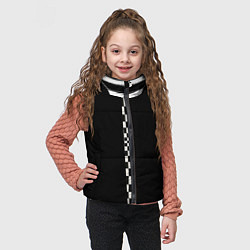Детский жилет Иллюзия заполненного пространства черный клетка и, цвет: 3D-светло-серый — фото 2