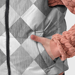 Детский жилет Серый плед геометрический узор с текстурой, цвет: 3D-светло-серый — фото 2