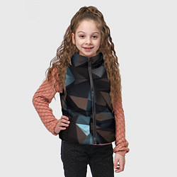 Детский жилет Черная геометрическая абстракция - объемные грани, цвет: 3D-черный — фото 2