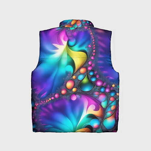 Детский жилет Розово синий фрактал / 3D-Красный – фото 2