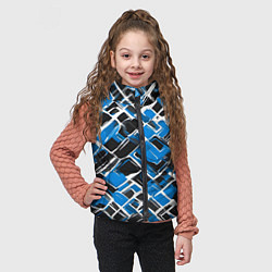 Детский жилет Синие фигуры и белые линии, цвет: 3D-светло-серый — фото 2