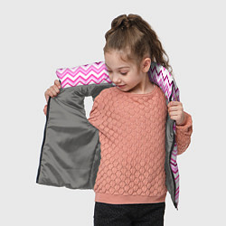 Детский жилет Ломаные полосы бело-розовый, цвет: 3D-светло-серый — фото 2