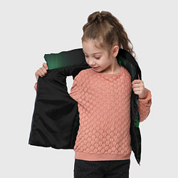 Детский жилет Геометрическая текстурная зеленая абстракция, цвет: 3D-черный — фото 2
