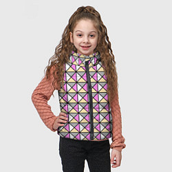 Детский жилет Геометрический треугольники бело-серо-розовый, цвет: 3D-черный — фото 2