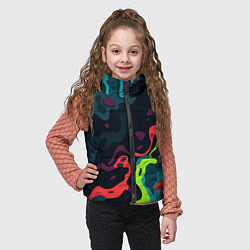 Детский жилет Яркий кислотный абстрактный камуфляж, цвет: 3D-красный — фото 2
