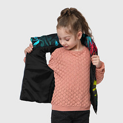Детский жилет Яркие разноцветные абстрактные листья, цвет: 3D-черный — фото 2