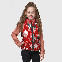 Детский жилет Рождественские паттерны, цвет: 3D-красный — фото 2