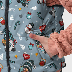 Детский жилет Новогодний паттерн с гномами, цвет: 3D-светло-серый — фото 2