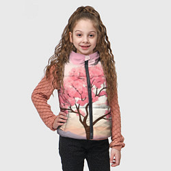 Детский жилет Вишневое дерево в полном цвету, цвет: 3D-черный — фото 2