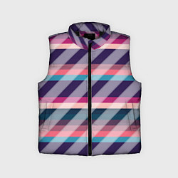 Детский жилет Косая клетка: разные оттенки фиолетового