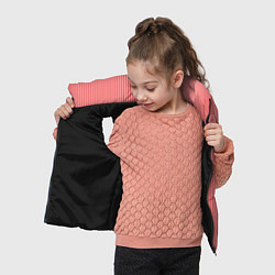 Детский жилет Красно-розовый тонкие полосы, цвет: 3D-черный — фото 2