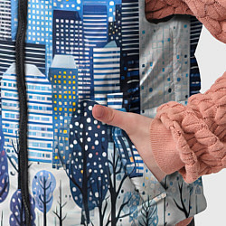 Детский жилет Новогодний синий ночной город, цвет: 3D-черный — фото 2