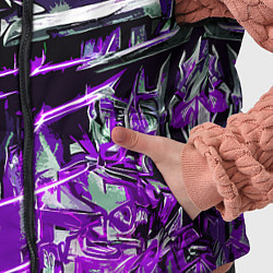 Детский жилет Агрессивный металл и фиолетовые линии, цвет: 3D-черный — фото 2