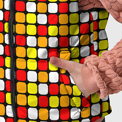 Детский жилет Красные, жёлтые и белые квадраты, цвет: 3D-черный — фото 2