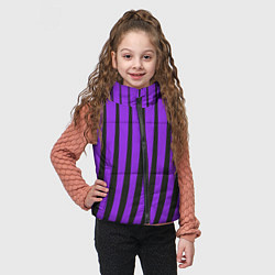Детский жилет Неоновый фиолетовый полосатый, цвет: 3D-черный — фото 2