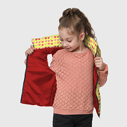 Детский жилет Сердечки на желтом - паттерн, цвет: 3D-красный — фото 2