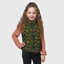 Детский жилет Золотая цепочка на зеленой ткани, цвет: 3D-светло-серый — фото 2