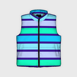 Детский жилет Неоновые в синюю полоску, цвет: 3D-светло-серый