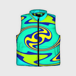 Детский жилет Скрученные неоновые линии, цвет: 3D-черный