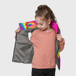 Детский жилет Яркие краски перетекают в радугу, цвет: 3D-светло-серый — фото 2