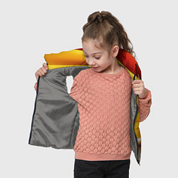 Детский жилет Желтая абстракция с оранжевой волной, цвет: 3D-светло-серый — фото 2