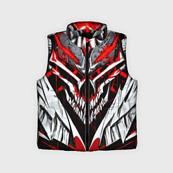 Детский жилет Агрессивный череп белый и красный