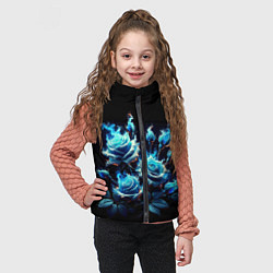 Детский жилет Розы в голубом огне, цвет: 3D-светло-серый — фото 2