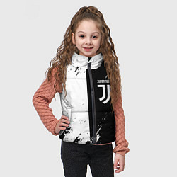 Детский жилет Juventus краски чёрнобелые, цвет: 3D-светло-серый — фото 2