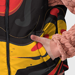 Детский жилет Красные желтые оранжевые пятна краски, цвет: 3D-черный — фото 2