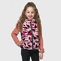 Детский жилет Камуфляжные розовые котики, цвет: 3D-светло-серый — фото 2