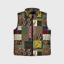Детский жилет Пэчворк лесной, цвет: 3D-светло-серый