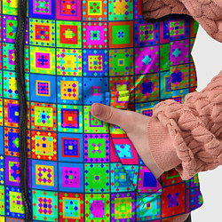 Детский жилет Узор из разноцветных квадратов, цвет: 3D-черный — фото 2