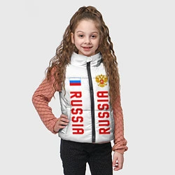 Детский жилет Россия три полоски на белом фоне, цвет: 3D-черный — фото 2