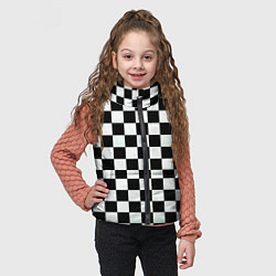 Детский жилет Шахматный паттерн доска, цвет: 3D-черный — фото 2