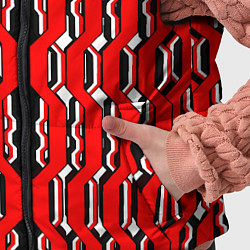 Детский жилет Красные и белые техно линии, цвет: 3D-красный — фото 2