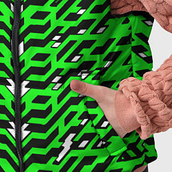 Детский жилет Агрессивный зелёный паттерн, цвет: 3D-черный — фото 2