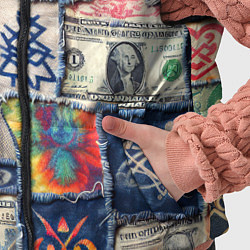 Детский жилет Баксы на дениме пэчворк, цвет: 3D-черный — фото 2