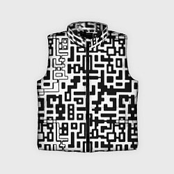 Детский жилет Чёрно-белая глитч инфекция, цвет: 3D-черный