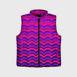Детский жилет Розовые линии и чёрные полосы, цвет: 3D-красный