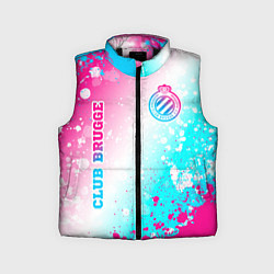 Детский жилет Club Brugge neon gradient style вертикально, цвет: 3D-черный