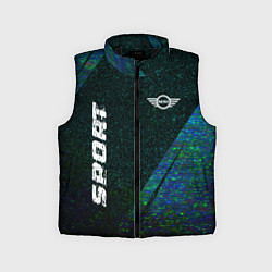 Детский жилет Mini sport glitch blue, цвет: 3D-черный