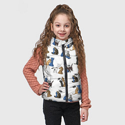 Детский жилет Котики и шахматы белый, цвет: 3D-красный — фото 2